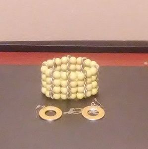 Yellow Bracklet & Earrings